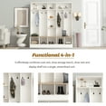 thumbnail image 4 of Euroco Adjustable Shleves 8 Hooks Coat Rack Shoe Cabinet Storage Bench Hall Tree, 4 of 7