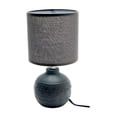 thumbnail image 1 of Ceramic Table Lamp With Shade Floral Emboss Cool Gray, 1 of 3