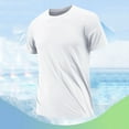 thumbnail image 2 of Coorders George Men's Quick-Dry Moisture-Wicking T-Shirt，Gym Training & Outdoor Hiking Shirt with 4-Way Stretch , White, L, 2 of 6