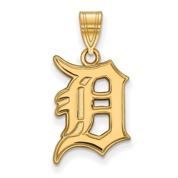 Auriga 925 Sterling Silver Gold-plated Letter D Large Pendant for Women (L-25 mm, W-14 mm)