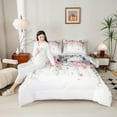 thumbnail image 4 of Castle Fairy Women Girls Teens Spring Graden 2Pcs Bedding Comforter Set,Pink Flower Butterfly Twin Comforter Sets,Botanical Plants Breathable Bedding Set,Ultra Soft Home Decor, 4 of 8