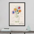 thumbnail image 2 of PixonSign Framed Canvas Print Wall Art Pablo Picasso Flower Bouquet Peace Nature Wilderness Illustrations Fine Art Rustic Scenic Relax/Calm Colorful for Living Room, Bedroom, Office - 24"x36" Black, 2 of 5
