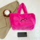 thumbnail image 4 of Bolso Hombro Felpa para Mujer Mano Peludo Informal Compras Suave (rosa) Rojo, 4 of 8