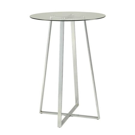 - Coaster Glass Top Pub Table in Chrome