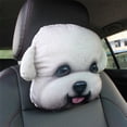 thumbnail image 4 of Chiziyo Newest 2020 3d Printed Schnauzer Teddy Dog Face Car Headrest Neck Rest Auto Neck Pillow Without Filler, 4 of 4