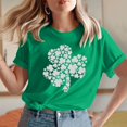 thumbnail image 2 of VATAPA Lucky Shamrock Shirts for Women 2025 St. Patrick's Day Holiday Tops Plus Size Clover Graphic Tees Festival Parade T-shirts Irish Short Sleeve Tee on Sale Green M, 2 of 6