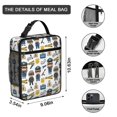 thumbnail image 3 of Police and Thief White Pattern Insulated Lunch Bag for Men Women,Waterproof Lunch Box for Work,Picnic or Travel,Thermal Insulation,10.63x9.06x3.54 Inches, 3 of 5