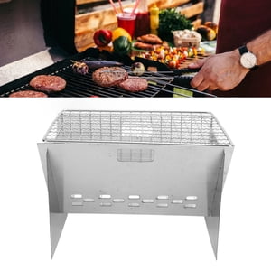 Folding Charcoal BBQ Grill, Detachable Support Piece Hollow Design Outdoor Folding BBQ Grill  for Outdoor Camping