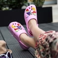 thumbnail image 6 of Platform Clogs for women, Womens Platform Clogs Shoes Gardener Shoes Slippers 2 inch Hight Heels Mules Comfortable Breathable Lightweight Slip on Wedge Sandals Slides with Charms Pink 35, 6 of 7