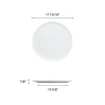 thumbnail image 2 of Excellante Black pearl melamine dinnerware collection 18 inch round plate - white, comes in each, 2 of 2
