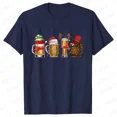 thumbnail image 3 of Camiseta de Feliz Navidad para hombre, camisetas para amantes de los beber, camiseta divertida de cerveza de Papá Noel, camisetas gráficas de luces navideñas de gran tamaño para hombre, 3 of 5