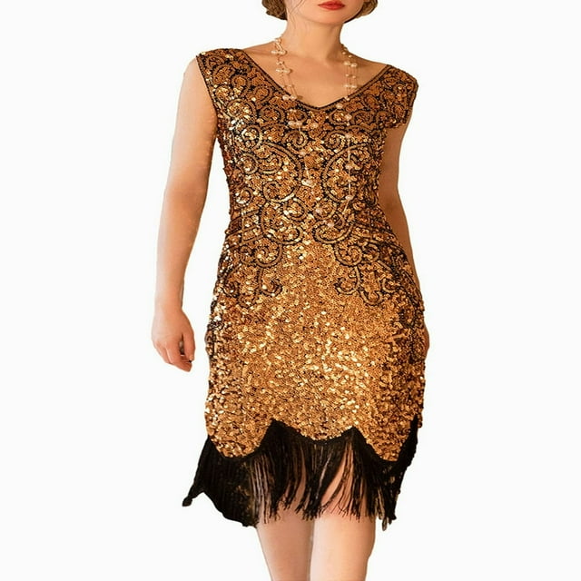 Robe Sans Manches Vintage à Paillettes pour Soirée Cocktail
