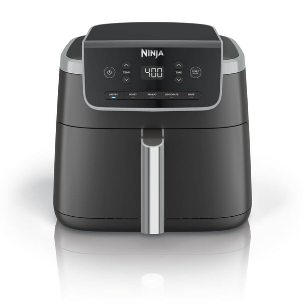 Ninja Air Fryer Pro 5 en 1, capacidad de 5 cuartos de galón, freír al aire, hornear, asar, recalentar y deshidratar, tecnología Air Crisp, cesta antiadherente y placa crujiente, negro, AF142