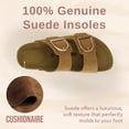 thumbnail image 5 of Cushionaire Legacy Cork Footbed Leather Sandals for Women – Genuine Leather Double Strap Slides with Adjustable Buckles + Memory Foam, 5 of 15