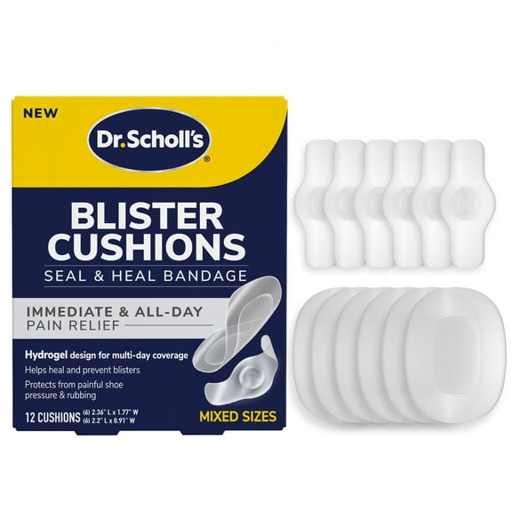Dr. Scholl's® Blister Cushions Seal & Heal Bandage with Hydrogel Technology Mixed Sizes 12 Count