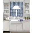 thumbnail image 3 of Blue Plaid Swag Curtains for Living Room/Bedroom Windows, Modern Simple Watercolor Buffalo Lattice Kitchen Curtains and Valances Set 36 Inch Length, Light Filtering Swags Valance Curtain Panels, 3 of 5