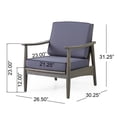 thumbnail image 2 of Greta Acacia Wood Outdoor Club Chair, Gray and Dark Gray, 2 of 7