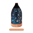 thumbnail image 2 of Ultrasonic Aromatherapy Lamp Silent Humidifier Bedroom Bedside Glass Night Light with Wood Grained Base 3D Stars Pattern Aromatherapy Lamp, 2 of 9