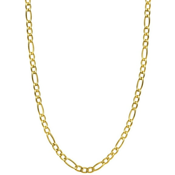 Real Solid 1/20 14K Yellow Gold Figaro Link Chain Necklace 20 Inch 3mm Men Women GoldsSolid