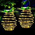 thumbnail image 4 of 1 paquete de 60 luces LED solares de piña para exteriores, luces solares colgantes, luces solares con asas, luces LED de alambre de cobre para exteriores, impermeables, decoración de jardín, luces co JAMW Sencillez, 4 of 5