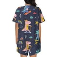 thumbnail image 3 of Picia Cartoon Dinosaur Scooter Sport Blue Pajamas Sets for Women Soft Short-Sleeved Pjs with Lounge Shorts Two Piece Sleepwear-XX-Large, 3 of 9