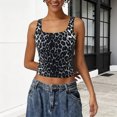 thumbnail image 4 of Trendfront Womens Fashion Leopard Print Tank Tops Cheetah Print Design Scoop Neck Sleeveless Fitted Style Casual Summer Layering Camisole Tops, 4 of 9