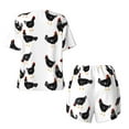 thumbnail image 6 of "Wukai Funny Chicken Women's Pajama Set - Short-Sleeve Top and Shorts with Elastic Waistband and Pockets for Loungewear, Yoga, and Casual Wear-X-Large, 6 of 8