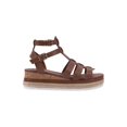 thumbnail image 3 of Sandalias de plataforma con estilo gladiador con doble correa ajustable y diseño de tiras en unicolor para mujer, 3 of 5