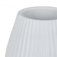 thumbnail image 2 of Azra Vase with Ribbed Texture and Wide Opening, 8 Inch White Resin, 2 of 5