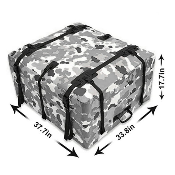 AFISHTOUR Car Rooftop Cargo Carrier Bag, 20 Cubic Feet Waterproof Roof Bag for All Cars with/Without Rack, Includes Anti-Slip Mat, Reinforced Straps, Door Hook (Grey)