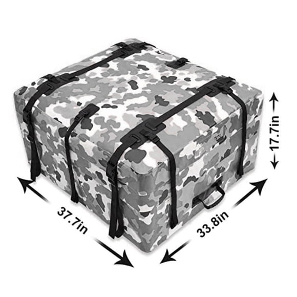 AFISHTOUR Bolsa de Transporte para Techo de Auto, Bolsa Impermeable de 20 Pies Cúbicos para Todos los Cars Con/sin Estante, Incluye Tapete Antideslizante, Correas Reforzadas, Gancho para Puerta (Gris