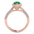 thumbnail image 2 of Mauli Jewels Rings for Women 1 Carat Diamond And Pear Shaped Emerald Ring 4-prong 10K Rose Gold, 2 of 6