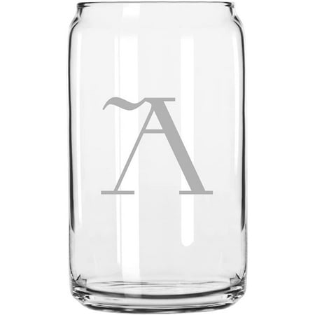

A Celtic Monogrammed Etched 16oz Libbey Can Glass