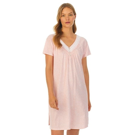 Women's Carole Hochman Short Sleeve Nightgown Color: Peach Floral Vine Size: X LARGE