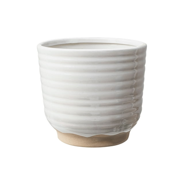 BHG PL cache-pot à rayures horizontales blanches de 6.8"