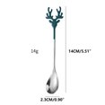 thumbnail image 2 of Christmas Reindeer Stainless Steel Spoon, 14cm Dessert and Coffee Mixing Utensil, Holiday Themed Kitchen Bar Tool, 2 of 5