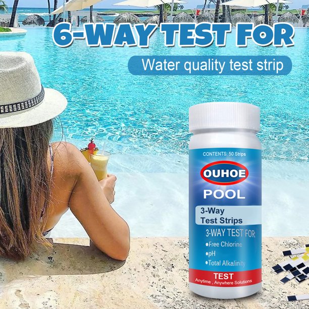 Gwong hogar 50pcs/set Strip de prueba de usos múltiples Fácil de usar Paper 6 en 1 Papel de prueba de piscina para el hogar Gwong 21070971