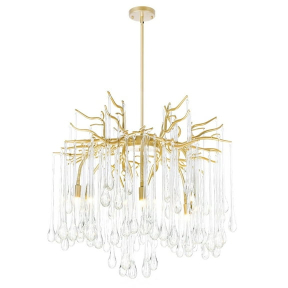 CWI Lighting Anita 6 Light Transitional Metal Chandelier in Gold Leaf