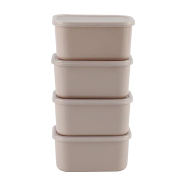 Cook with Color 4 Piece Snackle Box Pods with Lids, Taupe, Portable and Dishwasher Safe, Well Suited for Sauces, Snacks, and Small Lunch Items