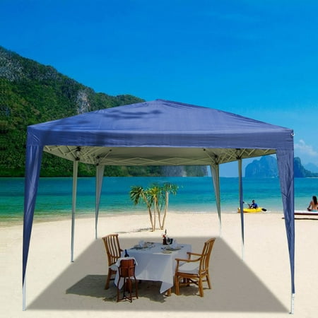 10' x 20' Easy Up Waterproof Canopy Party for Outdoor, Heavy Duty Steel Frame and Hight Quality Oxford Fabric, Instant Folding Portable Tent Better Air Circulation with Backpack Bag, Blue,