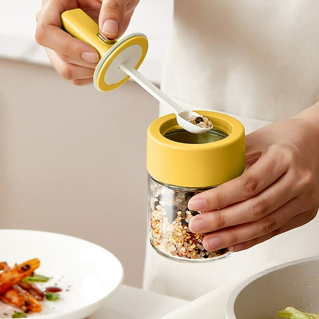 TopLLC Pot d'Assaisonnement Combinaison Ensemble de Boîtes d'Assaisonnement Ménager Pot d'Assaisonnement en Verre Rétractable Salière Scellée Boîte d'Assaisonnement Étanche Pot d'Assaisonnement