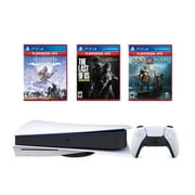 Sony PlayStation 5 Must-Play Games Bundle: Disc Version Console with Wireless Controller with The Last of Us Remastered, God of War & Horizon Zero Dawn