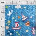 thumbnail image 2 of oneOone Rayon Blue Fabric Kids Sewing Material Print Fabric By The Yard 56 Inch Wide, 2 of 4