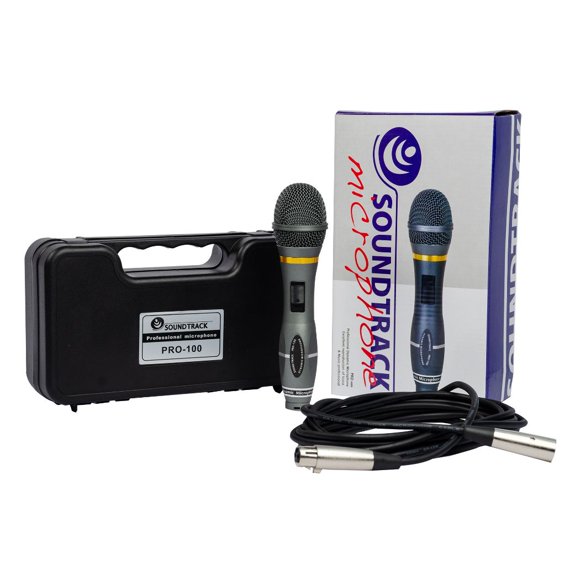 Micrófono PRO-100 Soundtrack Dinámico Profesional Diseño Aerodinámico Gris