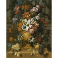 thumbnail image 3 of Gaspar Peeter Verbruggen the Younger 20x24 Black Modern Framed Museum Art Print Titled - Flowers in an Urn with Fruit on a Pedestal, 3 of 5