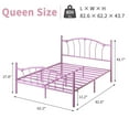 thumbnail image 6 of 4 EVER WINNER Queen Size Metal Platform Bed Frame with Heart-Shaped Decorative Headboard and Footboard, 12.2" Under bed Storage Space, Purple, 6 of 7