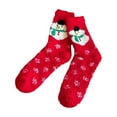 thumbnail image 2 of Taicans Christmas Socks for Men&Women - Fuzzy Fluffy Warm Winter Socks (13.78x3.15in),2Pcs Multicolor Christmas-Themed Design with Snowmen/Reindeer Patterns,Cozy Mid-Calf Floor Socks for Home & Gifts, 2 of 6