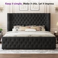 thumbnail image 5 of VanAcc 6.3" Thick Wrap Me Up Fluted Queen Bed by Modern, Black Velvet, 5 of 10