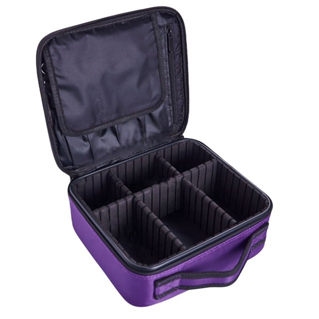 Étui Cosmétique Grande Capacité Sac de Rangement Portable Oxford Drap Artiste avec Diviseurs Réglables pour les Femmes