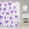 thumbnail image 2 of Manfei Purple Loves Pattern Shower Curtain 72Wx78L,3D Cartoon Bowknot Print Bath Curtain, 2 of 5